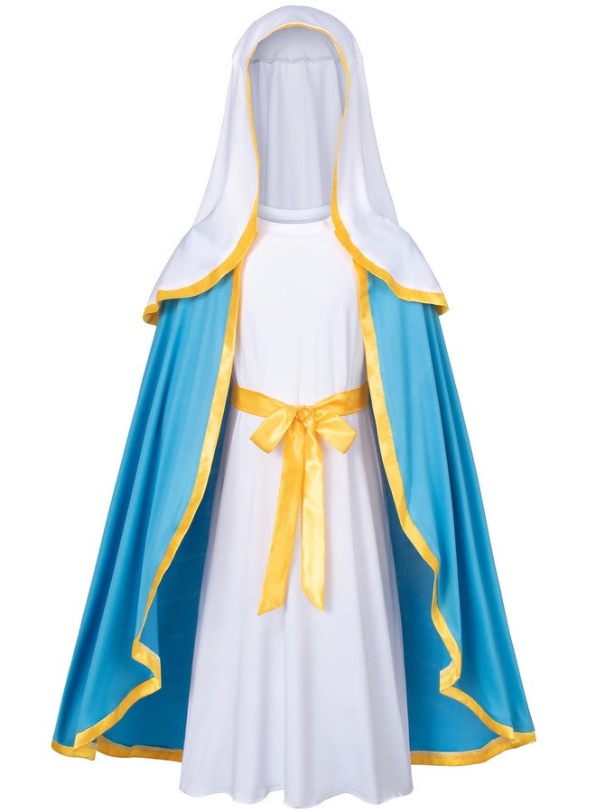 Irtysh Classic Girl Biblical Religious Virgin Mary Costume Fancy Dress Costume Headwrap Hat Waist Rope Set(150) - Image 2